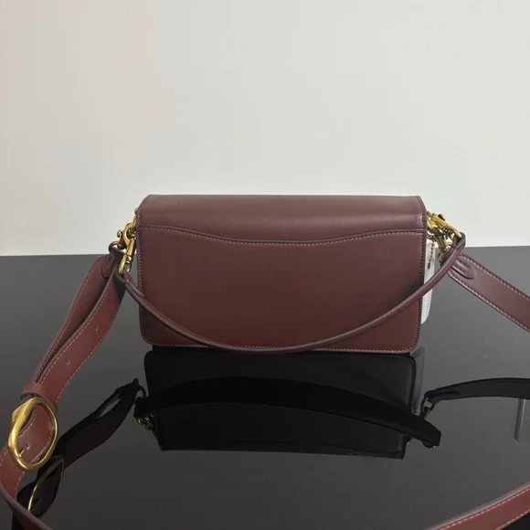 Coach Tabby Bag Brown Signature Leather Shoulder Chic - Picture 3 of 9